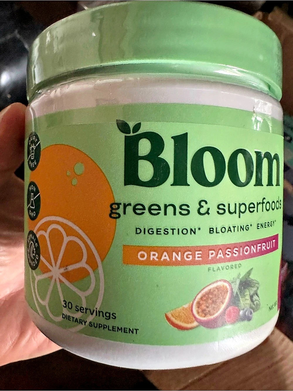 Bloom Nutrition Greens & Superfoods Orange Passionfruit 30 Servings NWT